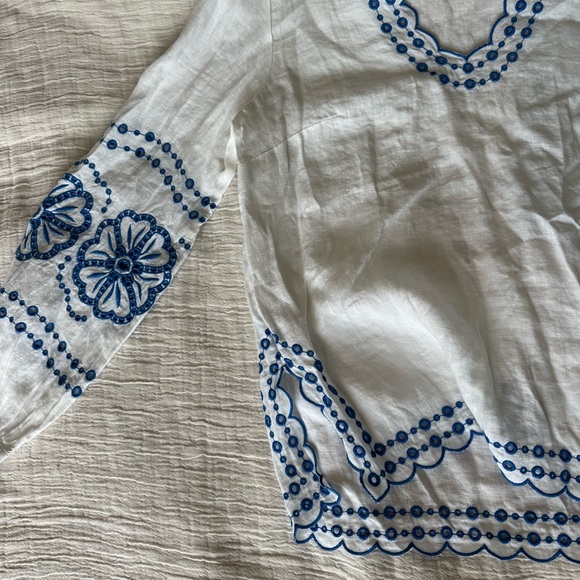 NWOT J crew bungalow embroidered top - Picture 3 of 6